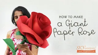 An Awesome Valentine's Day gift: How to make a Giant Paper Rose. DIY Long Stemmed Red Rose Tutorial