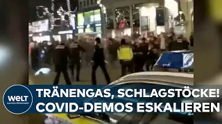 CORONA-PROTESTE ESKALIEREN: Attacken von Demonstranten! Polizei setzt Schlagstöcke und Tränengas ein