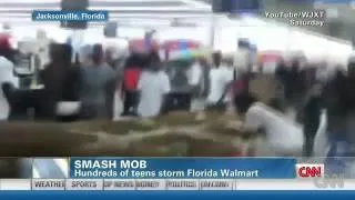 Florida teens Smash mob trash florida Walmart