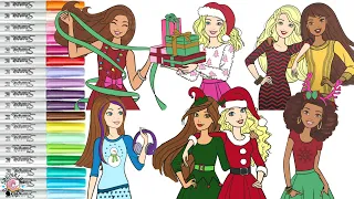 Barbie and Friends Coloring Book Compilation Holiday Fun Barbie Teresa Nikki Skipper and Chelsea