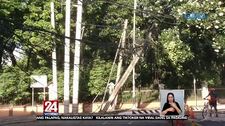 Truck, sumabit sa mga nakalaylay na kawad ng kuryente | 24 Oras Weekend