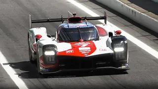 Toyota GR010 Hybrid LMH racing at Monza Circuit: 3.5L Twin-turbo V6 Engine Sound