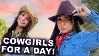 Being Cowgirls for a Day and Riding Horses! - Merrell Twins