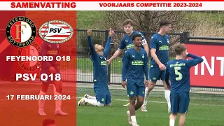 Samenvatting Feyenoord O18 - PSV O18 zaterdag 17 februari 2024