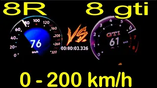 2020 New Vw Golf 8 R 320 hp vs VS VW Golf 8 gti 245 hp  DRAG RACE Sound 0-200| 100-200 km/h