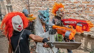 GUGU Nerf War : SWAT CID Dragon Nerf Guns Fight Criminal Group SKMAN Mask Uncompromising Battle