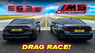 DRAG RACE! 800HP AMG E63 S VS BMW M5 COMPETITION!