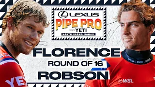 John John Florence vs Callum Robson | Lexus Pipe Pro presented by YETI - Round of 16 Heat Replay