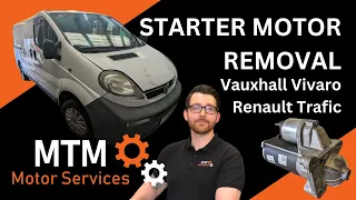 Starter motor removal on a 1.9 Vauxhall Vivaro / Renault Trafic