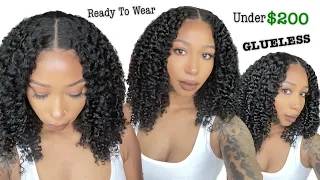 Ready to wear Glueless Pre-Cut lace, Beginner Friendly Kinky Curly Wig| Ft. Unice Hair