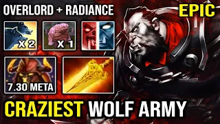 WOLF AT YOUR DOOR 1st ITEM Overlord Helm + Radiance 7.30 Crazy Lycan Army Meta DotA 2