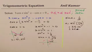 Solve Trigonometric  Equation 3cosx sin^2 - cosx = 0