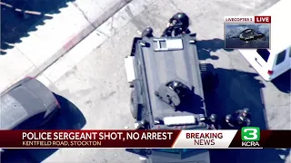 RAW: Person detained near where Stockton officer was shot