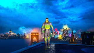 GOTHAM KNIGHTS FREE ROAM with Robin (Neon Noir Suit) Combat - No Commentary