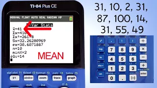 TI 84 Plus CE Mean Median Mode Range