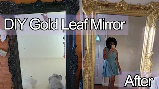 DIY How To Make A Full Body Gold Leaf Mirror for Cheap! | Thrifty Trends Ep. 12 | Okayrichay