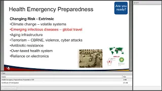 Health Emergency Preparedness in a Changing World