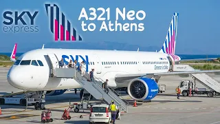 [SKY EXPRESS] Airbus A321NEO Rhodes Airport to Athens (2023)