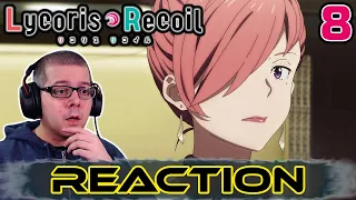 Lycoris Recoil Episode 8 REACTION | WHAT IS SHE DOING?!?!