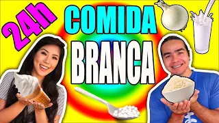 24 HORAS SÓ COMENDO COMIDA BRANCA !!!| Maru e Bomba