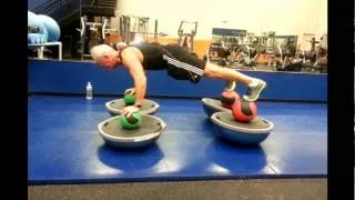 Push Up on Medicine balls on Bosu's