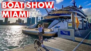 LIVE Miami Boat Show Dock Tour 2024 Preview Day Super Yacht Marina