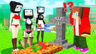 JJ Sad Story with TV GIRL becoma a GHOST in Village! JJ Tru to SAVE Mikey  in Minecraft! - Maizen