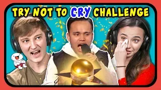 YouTubers React To Try Not To Cry Challenge (Golden Buzzer Moments)