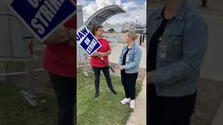 Talking with UAW members outside of Ford’s Michigan assembly plant