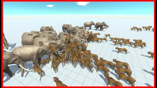 20x ELEPHANT VS 170x TIGERS - ANIMAL REVOLT BATTLE SIMULATOR