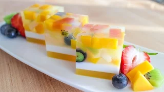 Agar Jelly Fruit Cake Recipe เค้กวุ้นผลไม้ - Hot Thai Kitchen!