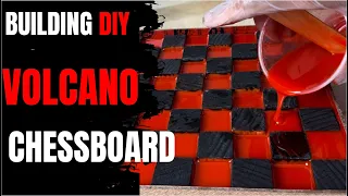 Building a Chess Board with Redwood & Epoxy Resin & LED