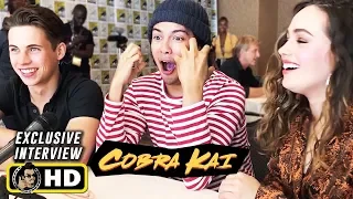 Xolo Maridueña, Tanner Buchanan & Mary Mouser Interview for Cobra Kai!