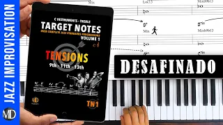 How To Improvise Over "Desafinado" (Jobim) w/Target Notes | Easy Jazz Piano Solo | Sheet Music PDF