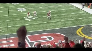 Alternate angles of Brock Bowers CFP championship touchdown from Stetson Bennett