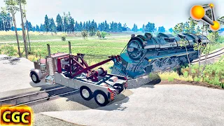 Steam train crashes #3 BeamNG Drive