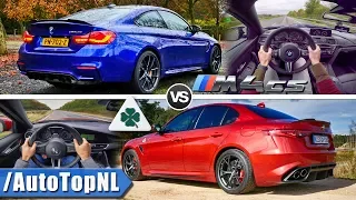 ALFA ROMEO GIULIA QUADRIFOGLIO vs BMW M4 CS | EXHAUST SOUND REVS & POV by AutoTopNL