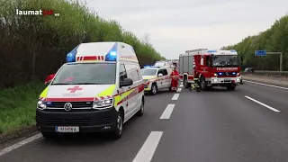 Schwerer Unfall auf Innkreisautobahn bei Utzenaich fordert zwei Verletzte