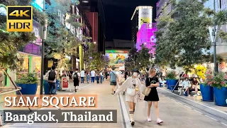 [BANGKOK] Night Walk In Downtown Siam Square Walking Street | Thailand [4K HDR Walk Around]