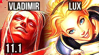 VLADIMIR vs LUX (MID) | Rank 3 Vlad, 7/1/8, Rank 30 | BR Grandmaster | v11.1