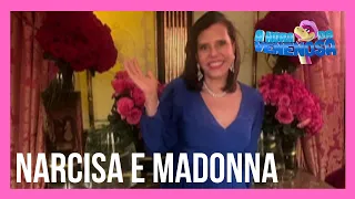 Narcisa Tamborindeguy usa megafone para chamar Madonna em hotel do RJ: 'Acorda, vai ver seus fãs'