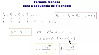 Fórmula Fechada para a Sequência de Fibonacci - Prof. Angelo Papa