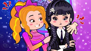 Princess Fashion Dress Design BUT Wednesday Addams! Hilarious Cartoon Animation by SM