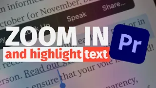 Highlight and Zoom In Text in Premiere Pro | Text Effects for Videos | Premiere Pro Tutorial