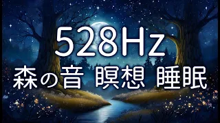 528Hz 瞑想睡眠導入音楽｜幻想的な夜の森で（睡眠bgm、リラックスbgm）