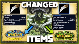 Items that get Changed in Burning Crusade Classic Pre Patch