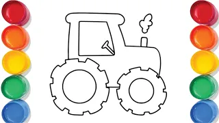 how to draw tractor step by step | tractor drawing for kids |