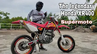 The 90's Japanese Super Enduro Honda XR400 is back on the road!