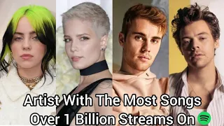 Artist With The Most Songs Over 1 Billion Streams On Spotify (Top 50)