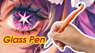 Draw Ai Hoshino with Flamingo Glass Pen | #oshinoko  #hutachan